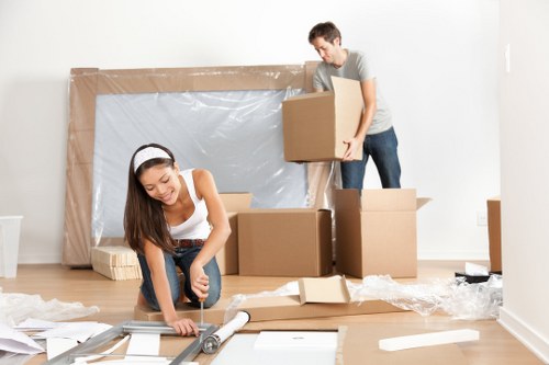 Packed boxes and careful loading for a Gipsy Hill house removal