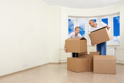 Local removals team navigating access challenges in a residential street