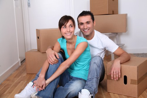 Office furniture and equipment prepared for a local commercial move